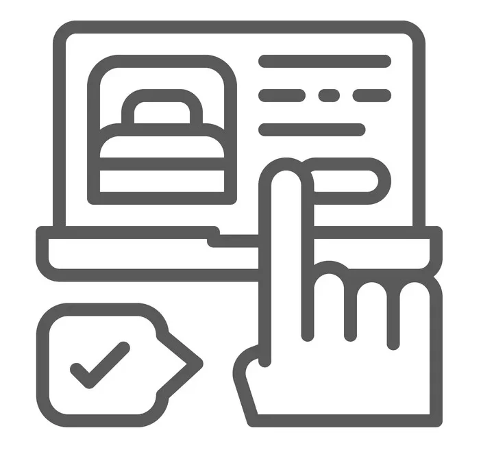 booking a hotel room on website line icon vector 25175083 e1746952299170